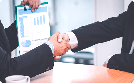 Business handshake representing platform foundation
