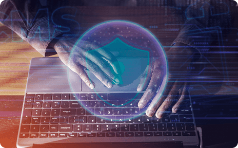 Cybersecurity shield representing secure infrastructure